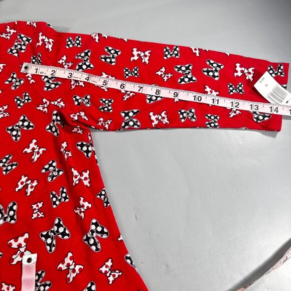 Disney Minnie Mouse Bows Blouse Top Open Back Bowknot Knit Shirt Polka Dot - Picture 7 of 10